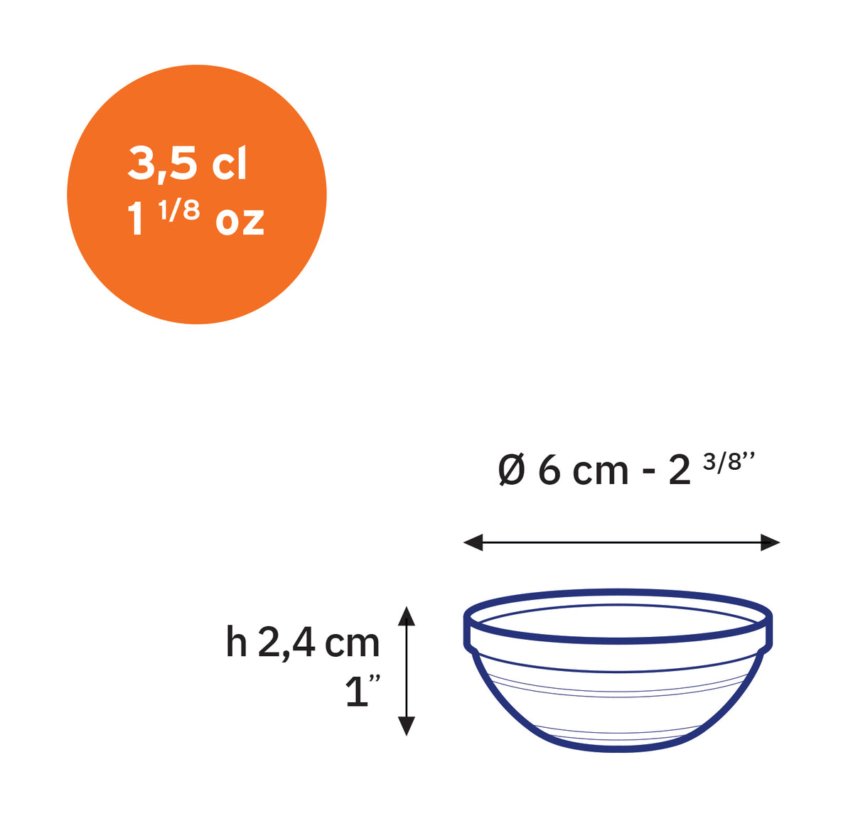 Le Gigogne - Coupelle en verre transparent Empilable 3,5cl - 6 cm (lot de 4)
